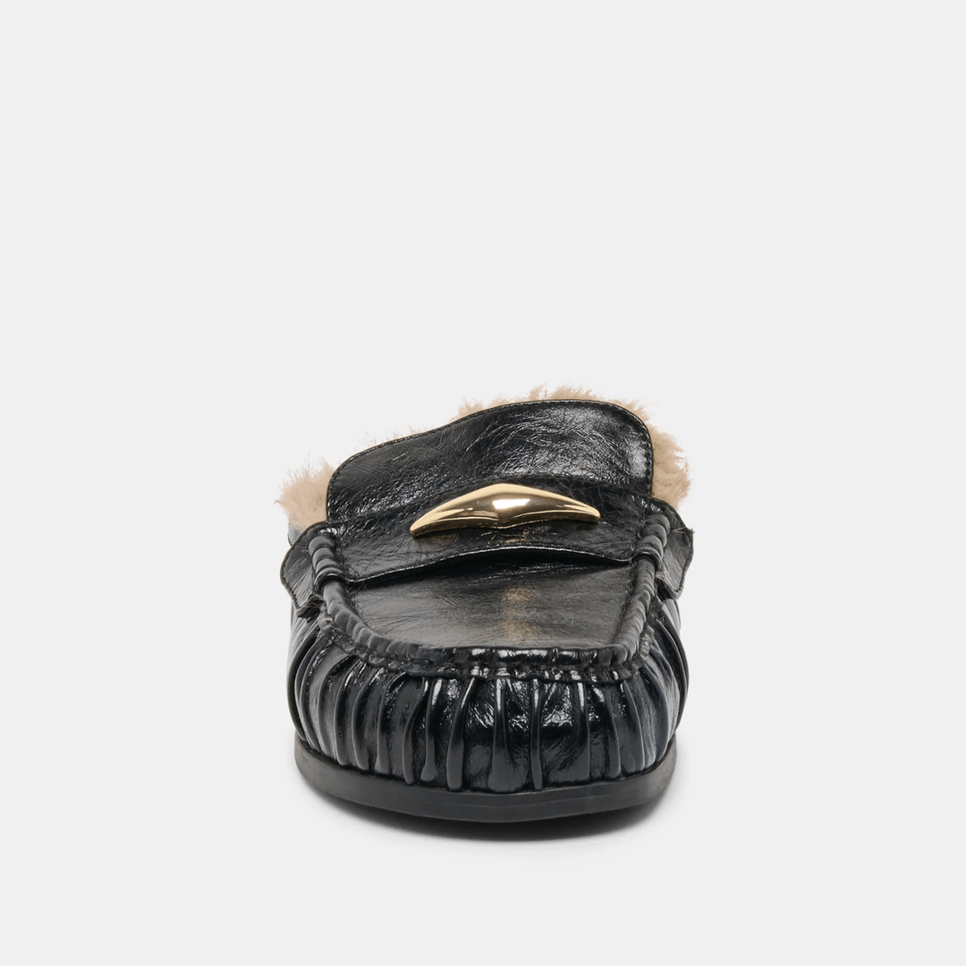 Dolce Vita Jodero Plush Flats - Black Leather