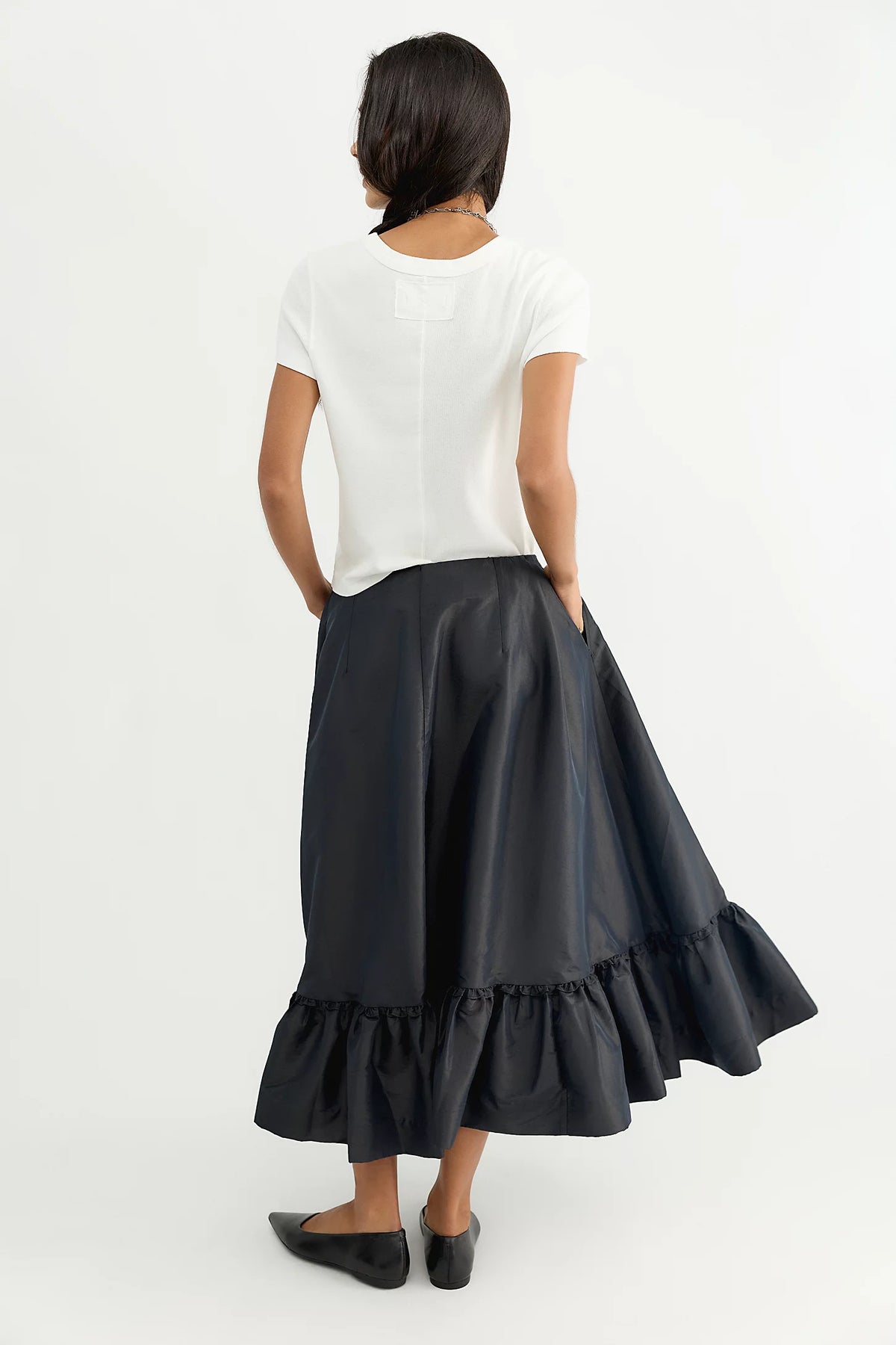 Free People - Vernier Taffeta Midi Skirt