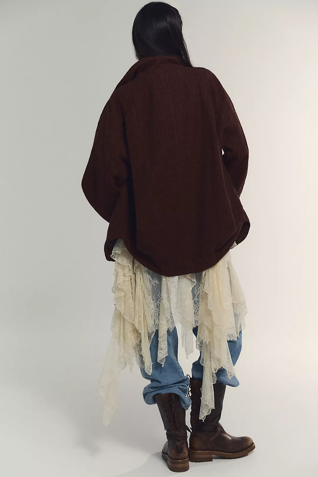 Free People - Beau Cocoon Coat - Brown Combo