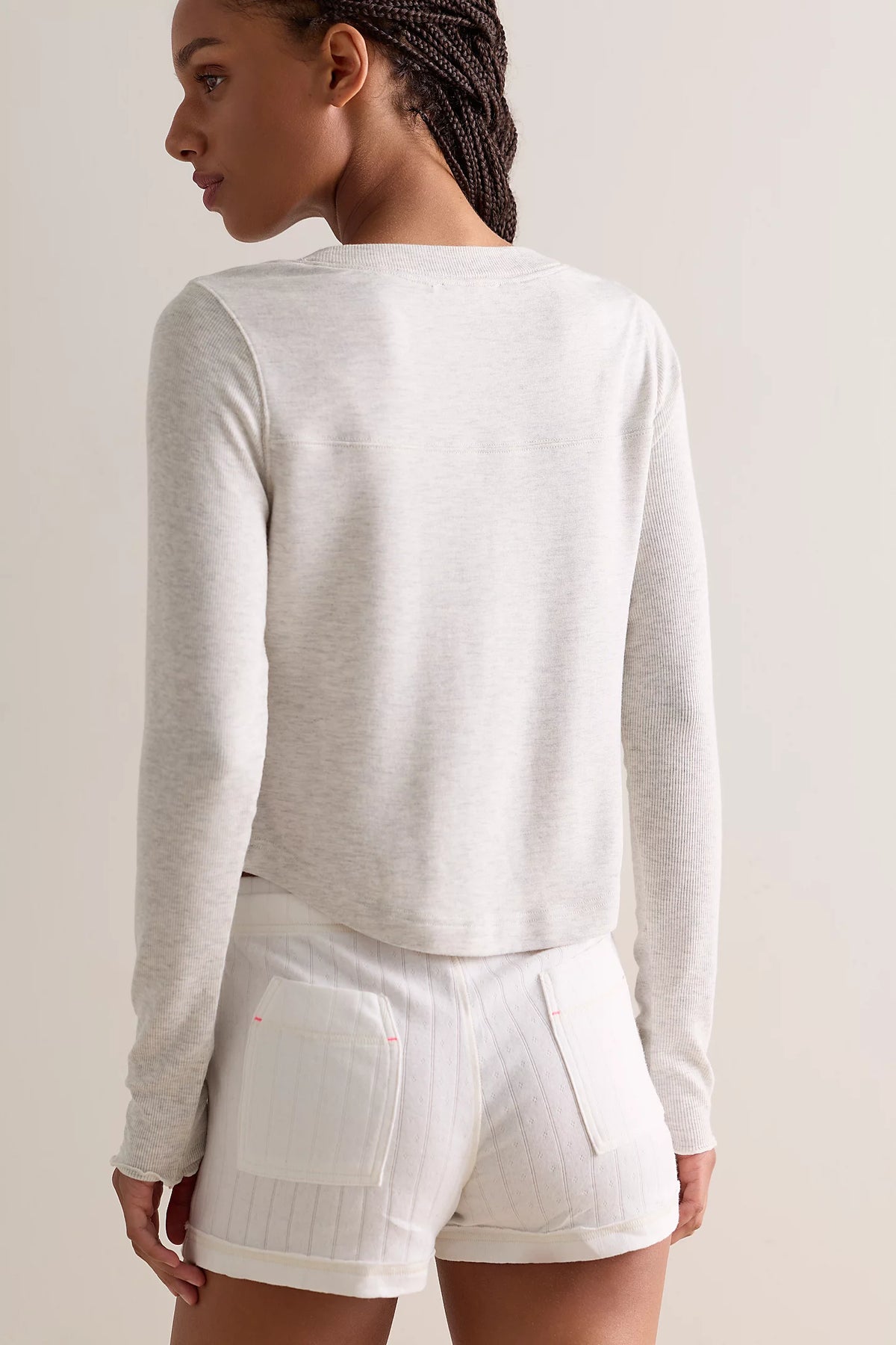 Free People - Dream State Henley Top - Heather Grey
