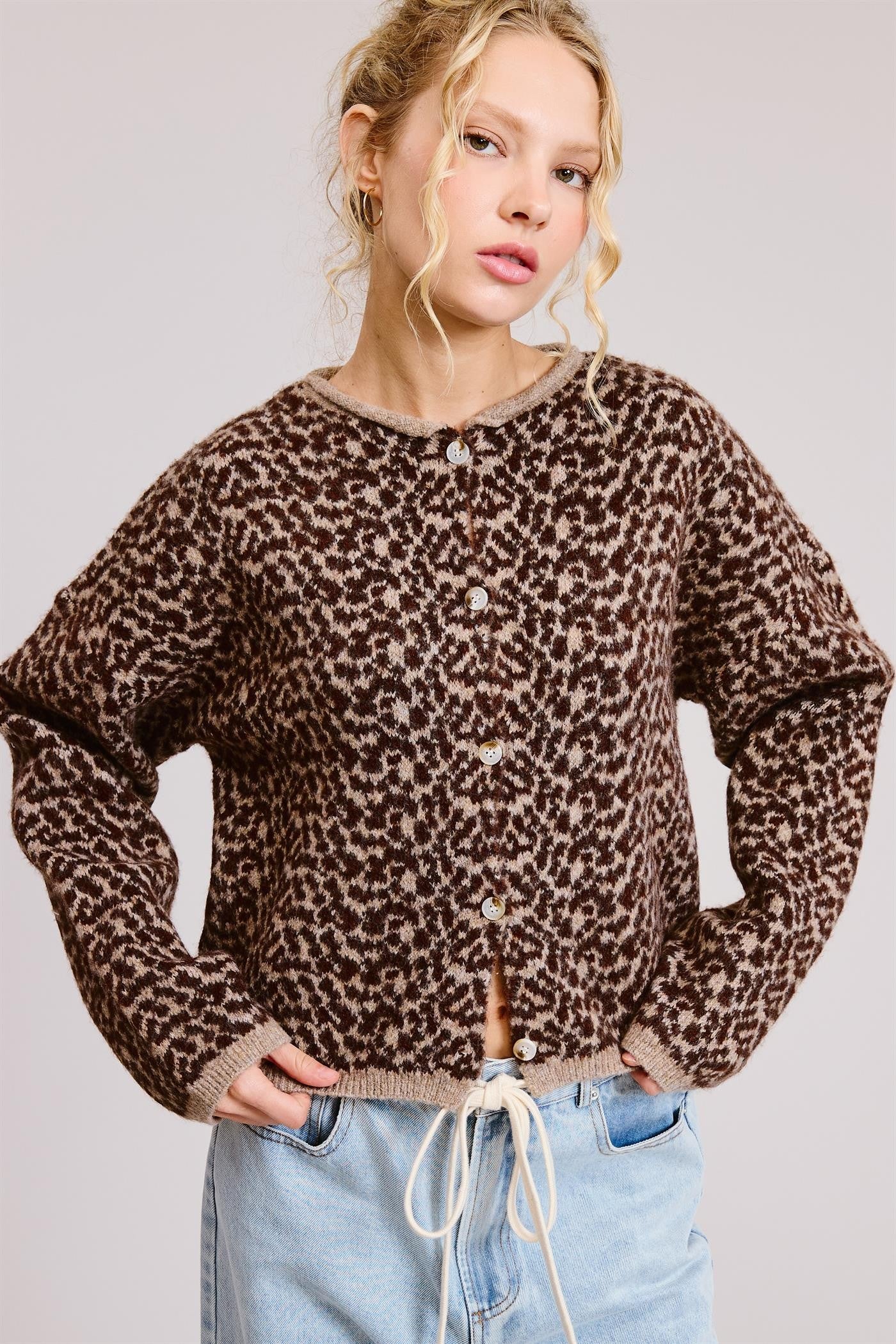 Cheetah Print Boxy Cardigan
