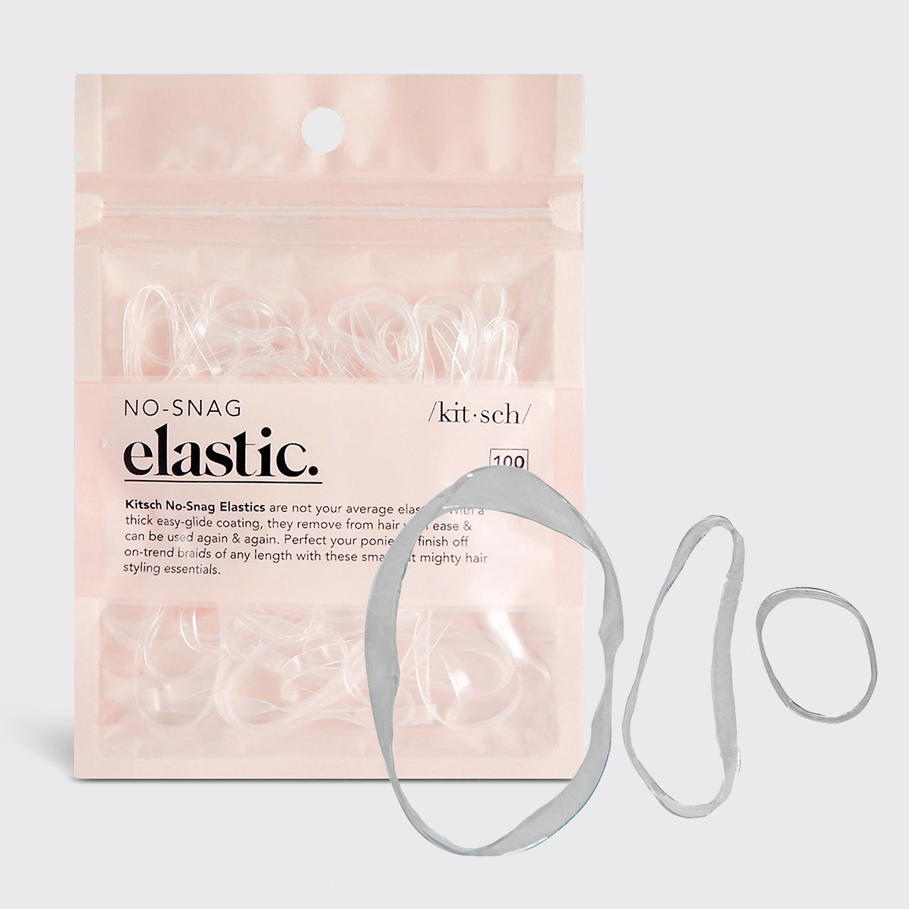 KITSCH No Snag Elastic Hair Bands - Clear