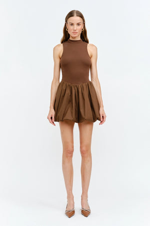 Rita Mini Dress - Brown