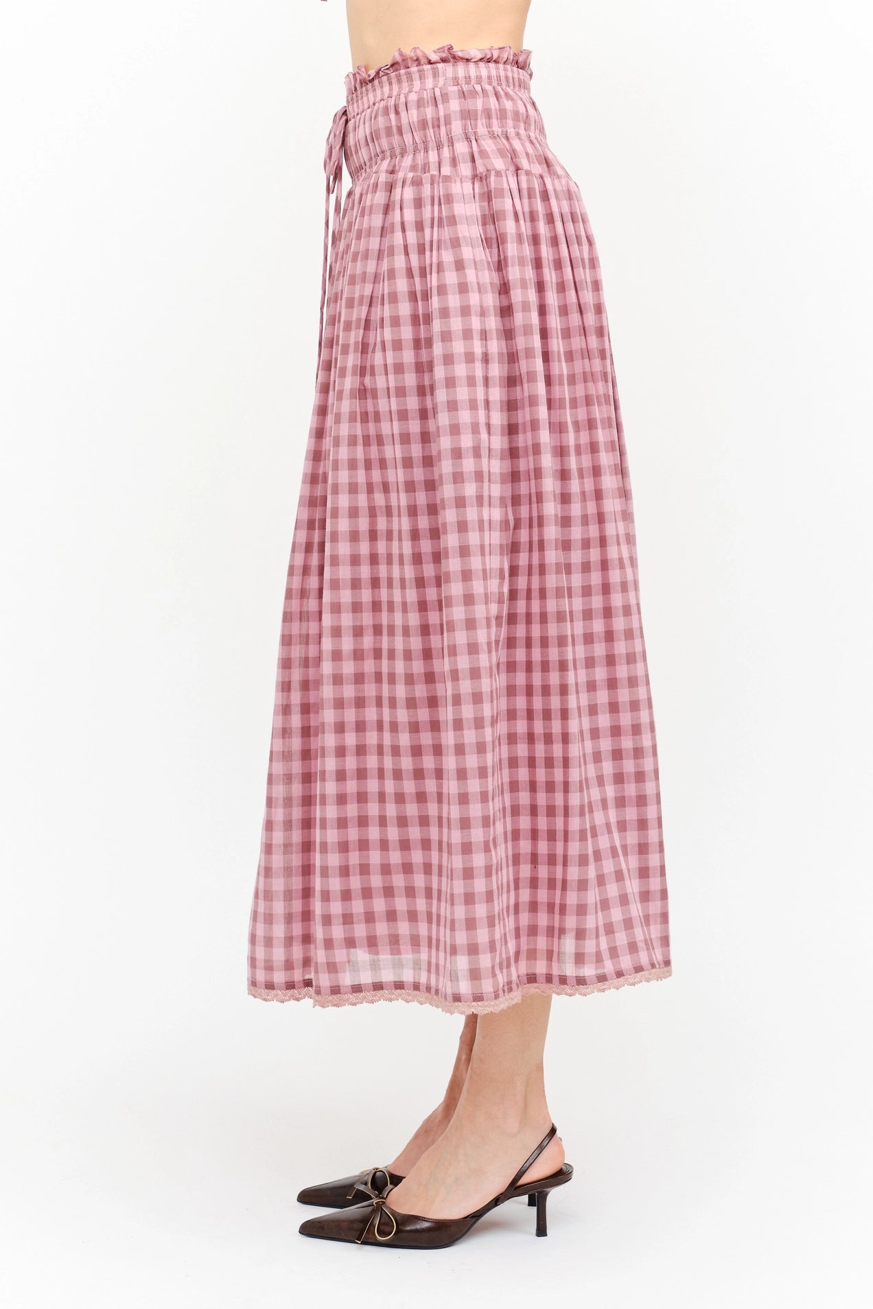 Amelie Skirt - Mauve Gingham