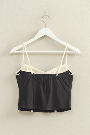 Gameday Lace Trim Corset Tank