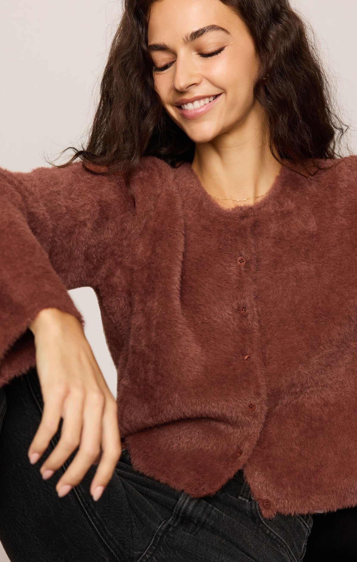 Z Supply - Winterglow Fluffy Cardigan - Dark Rosewood