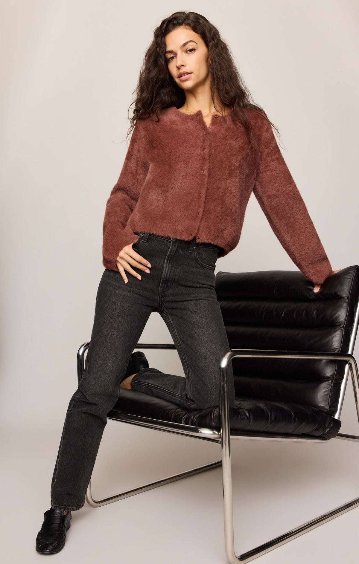 Z Supply - Winterglow Fluffy Cardigan - Dark Rosewood
