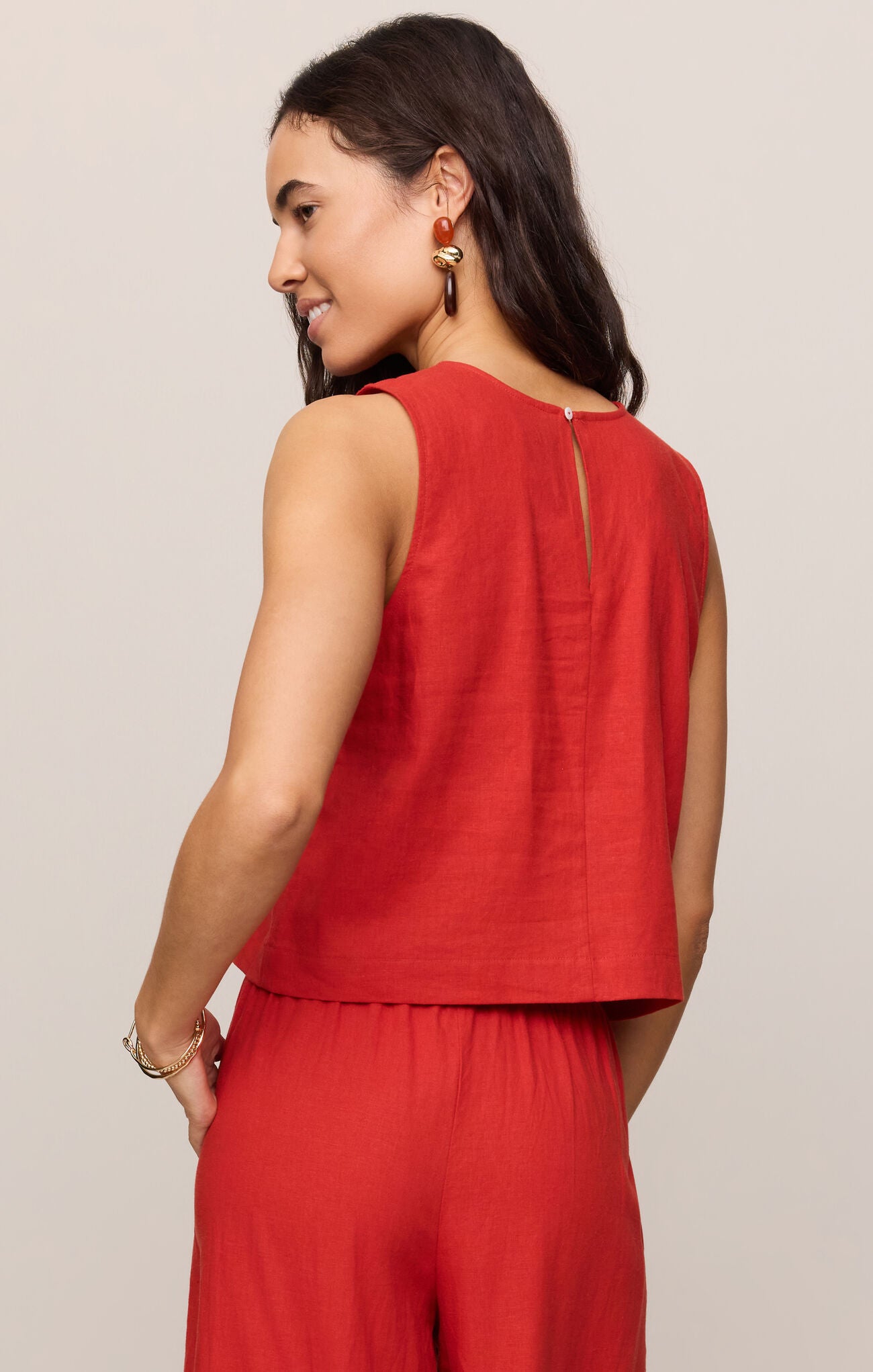 Z Supply Sloane Linen Top - Chili Pepper