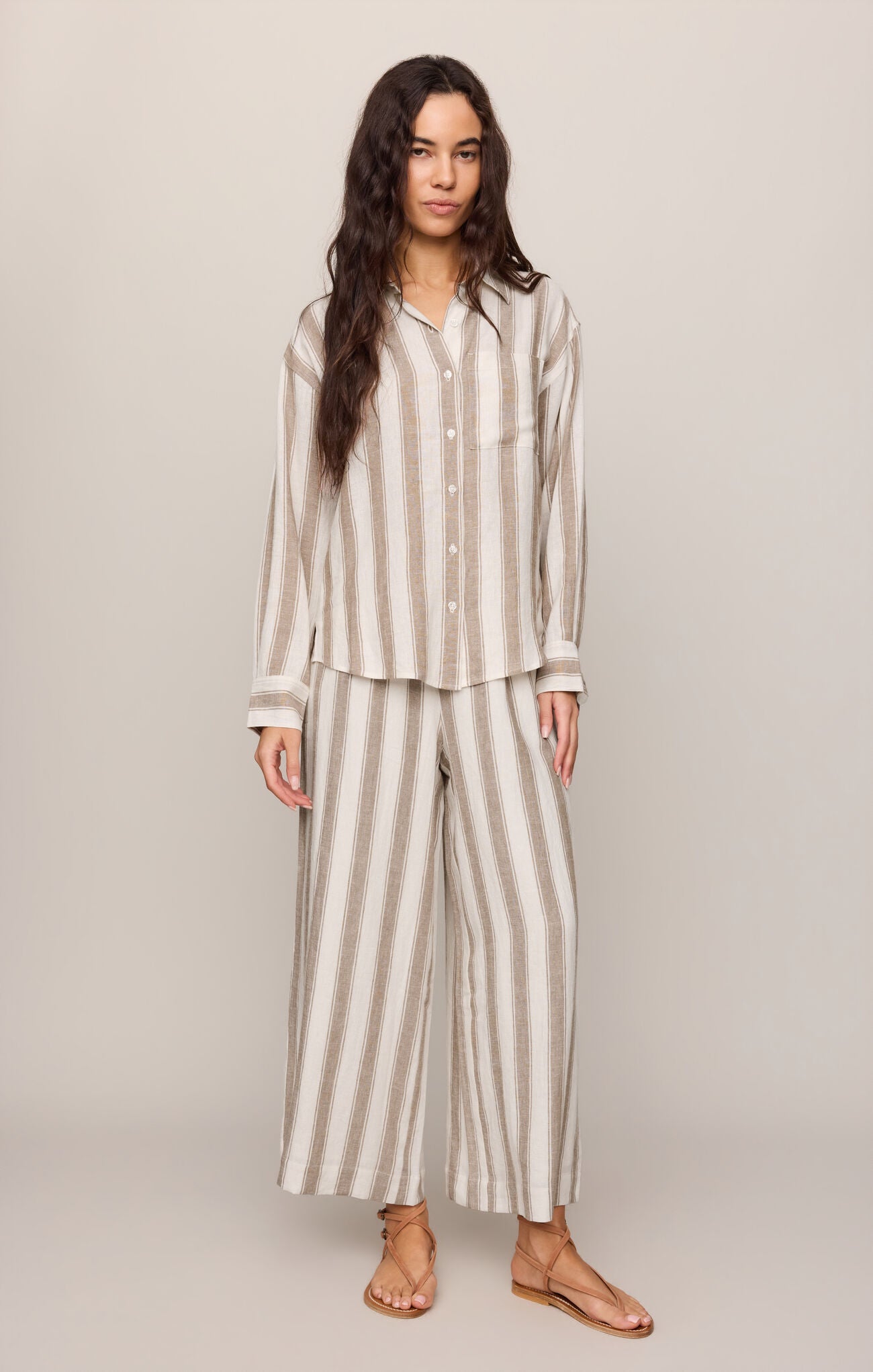 Z Supply The Perfect Striped Pant - Light Toffee