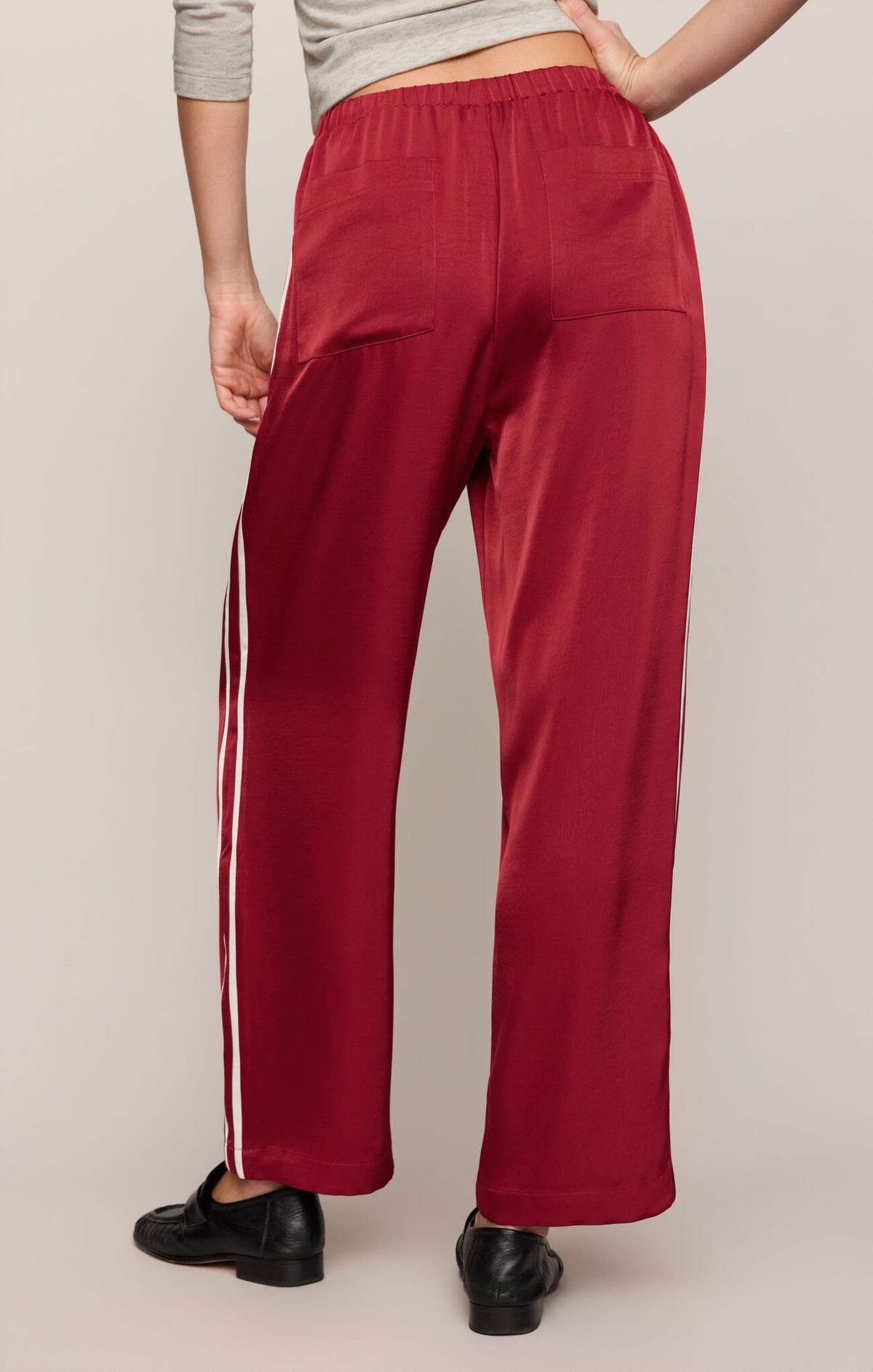 Z Supply - In Stride Satin Track Pant - Red Dahlia