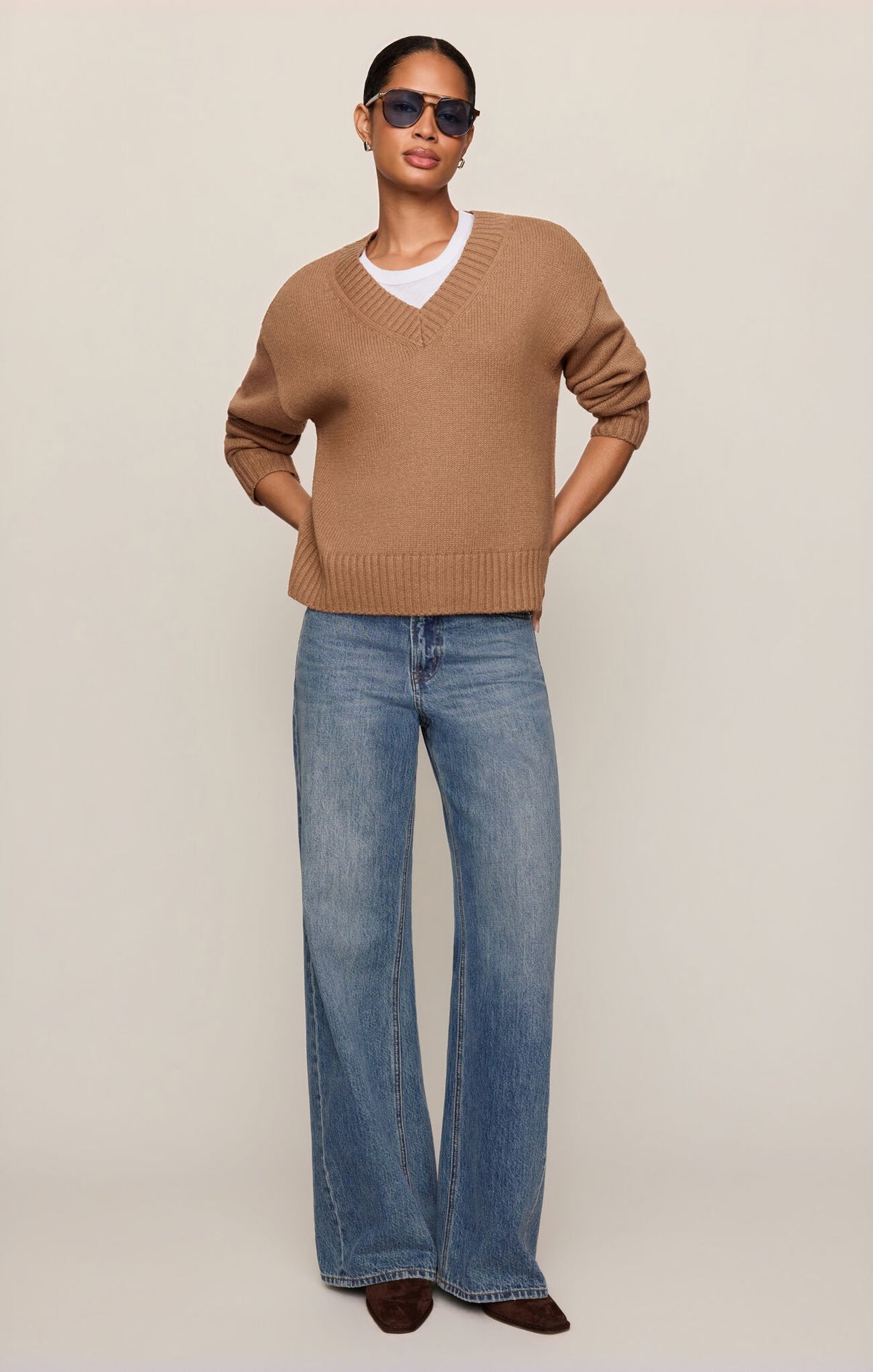 Z Supply - Cloud Spun V-neck Sweater - Golden Caramel