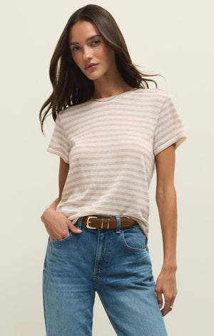 Z Supply Tourist Striped Tee - Natural Heather