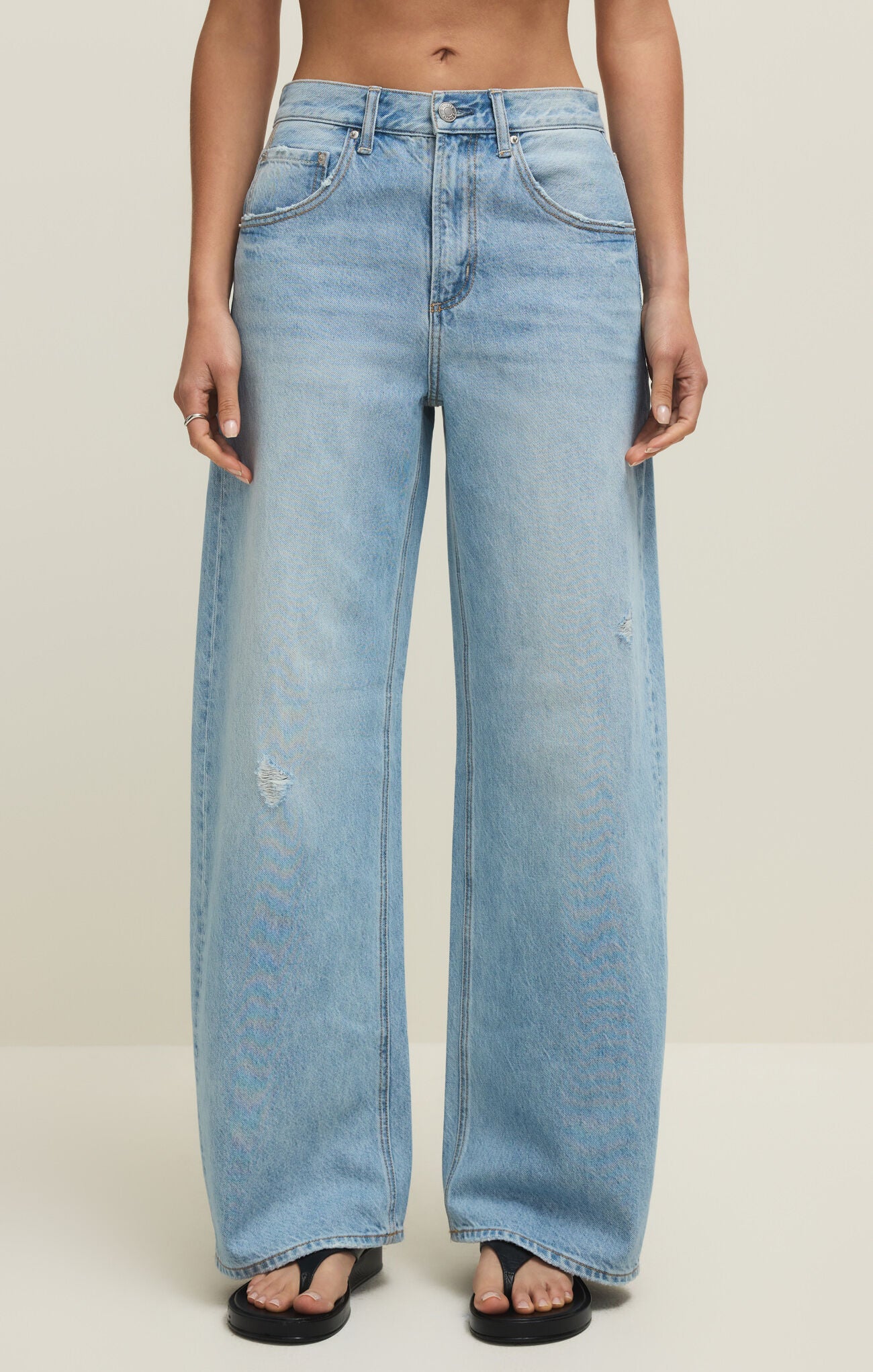Z Supply Remi High Rise Bowed Jeans - Cove