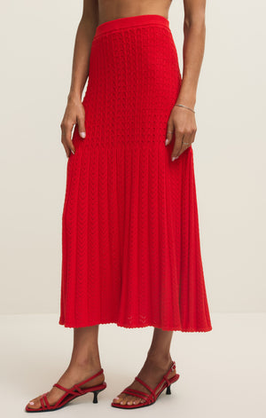 Z Supply Lexa Sweater Maxi Skirt - Red