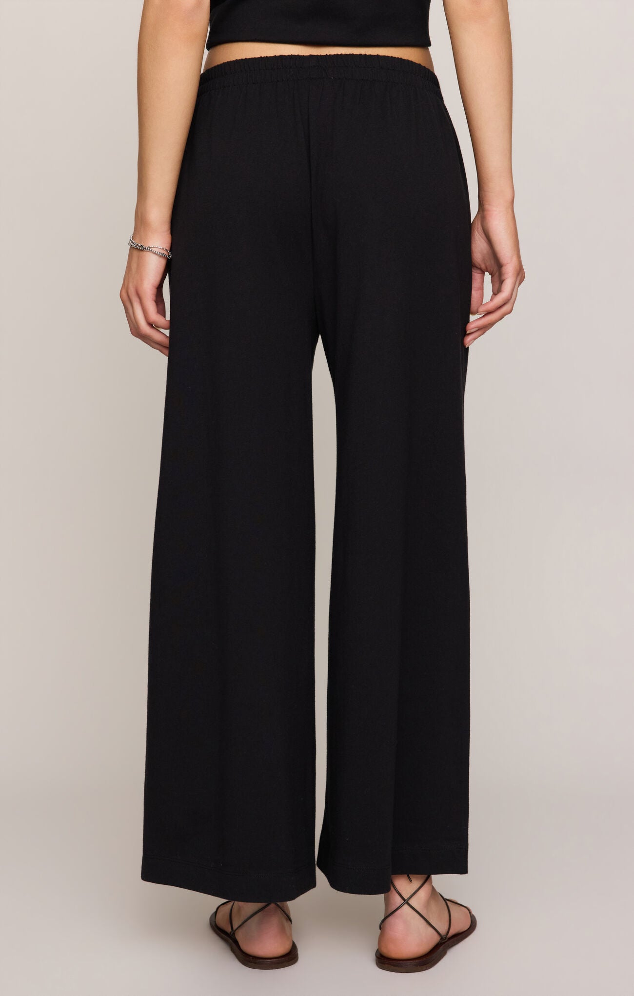 Z Supply Scout Jersey Crop Flare Pant - True Black