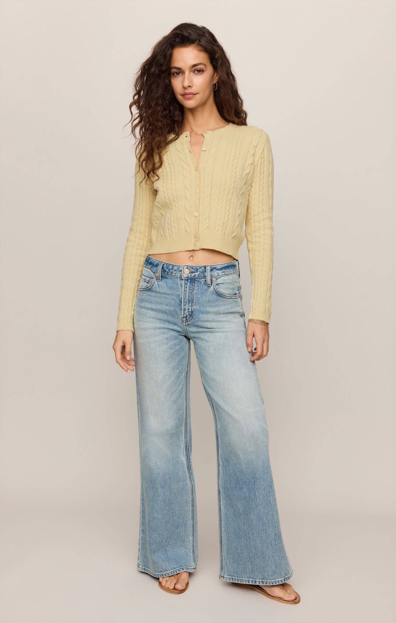Z Supply Cera Long Sleeve Cardigan - Lemon Chiffon