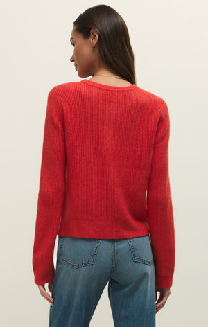Z Supply Medina Rib Cardigan - Red Lotus
