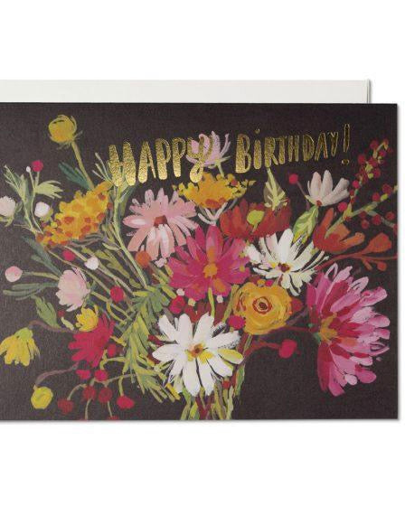 Vintage Happy Birthday Bouquet Card