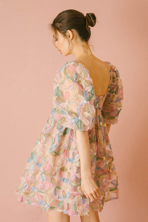 Multi Color Flower Mini Dress