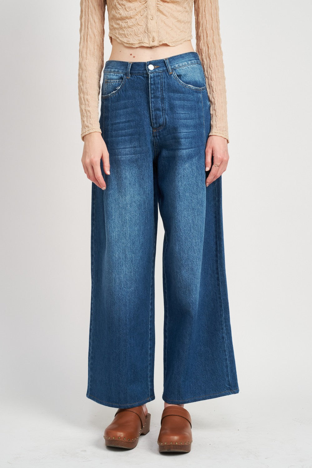 High Rise Wide Leg Denim Jeans