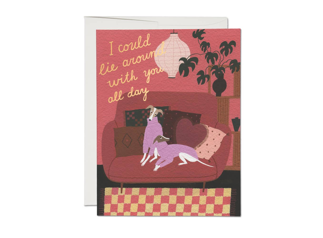 Lounging Dogs Card