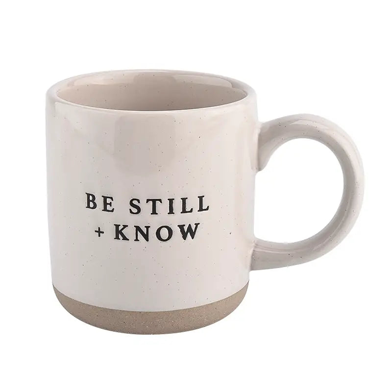 Be Still + Know - Cream Stoneware Coffee Mug (STORE PICK UP ONLY)