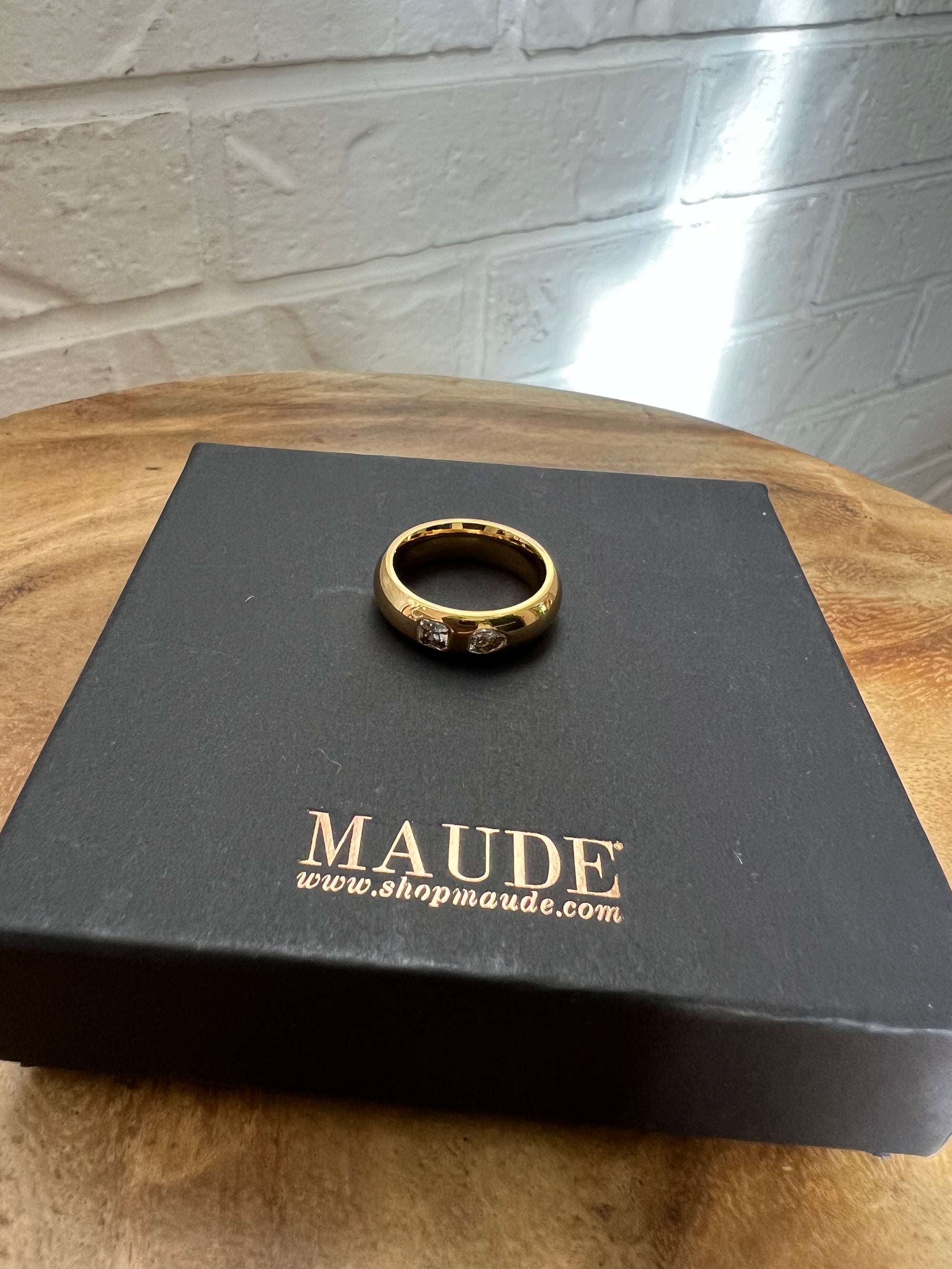 18K Two-Stone Gold Ring