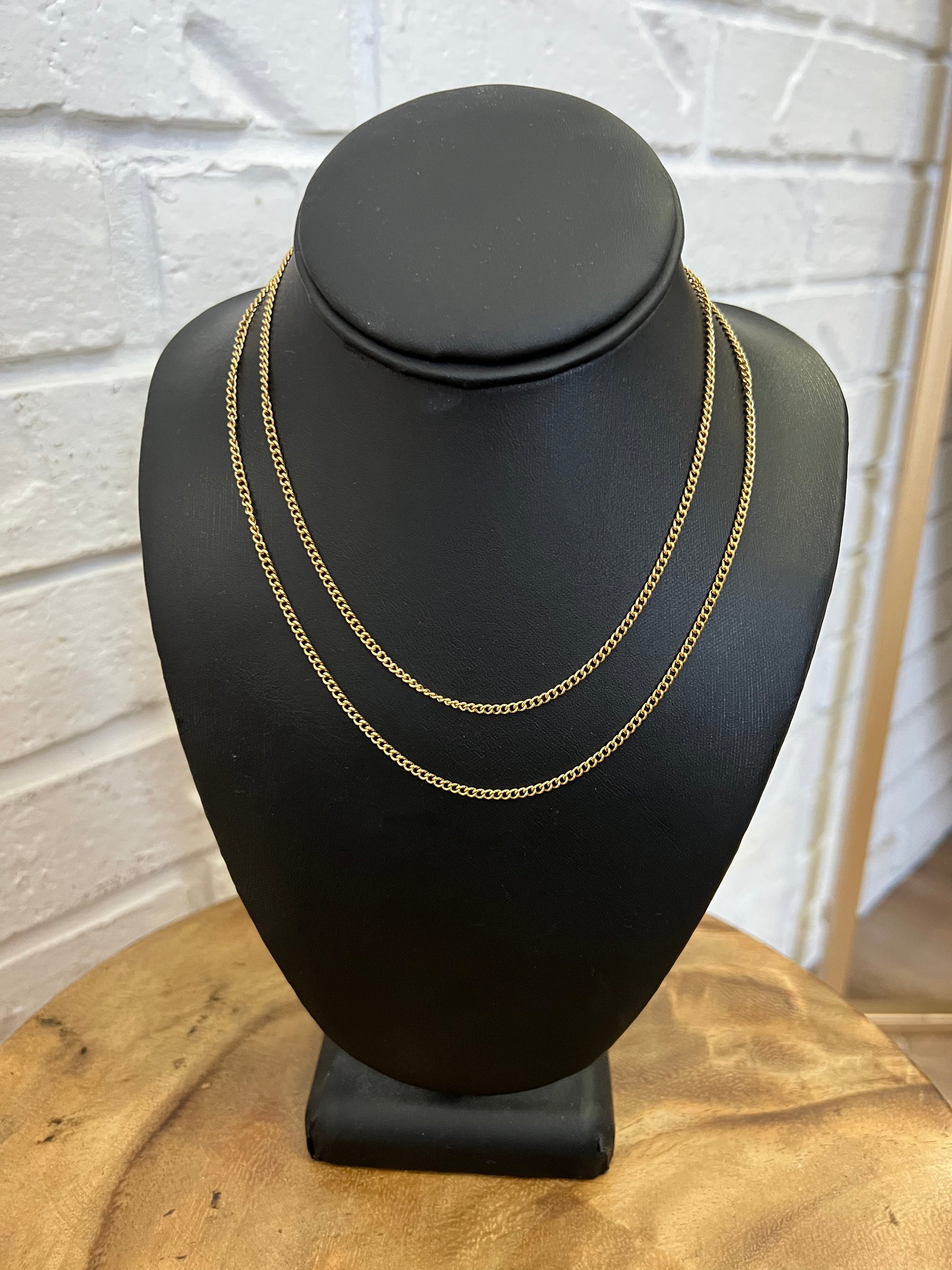 18K Becca Double Layer Chain Necklace