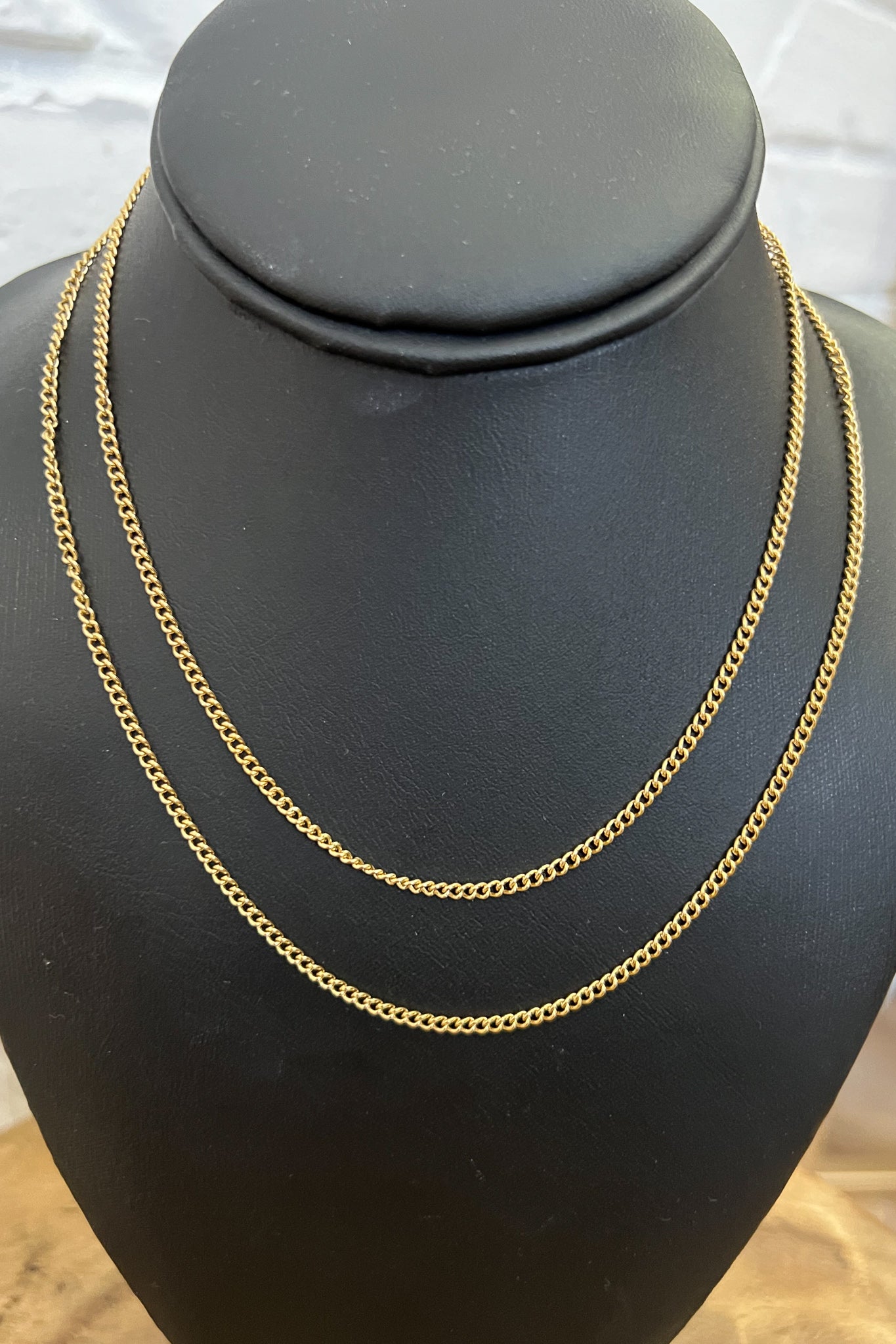 18K Becca Double Layer Chain Necklace