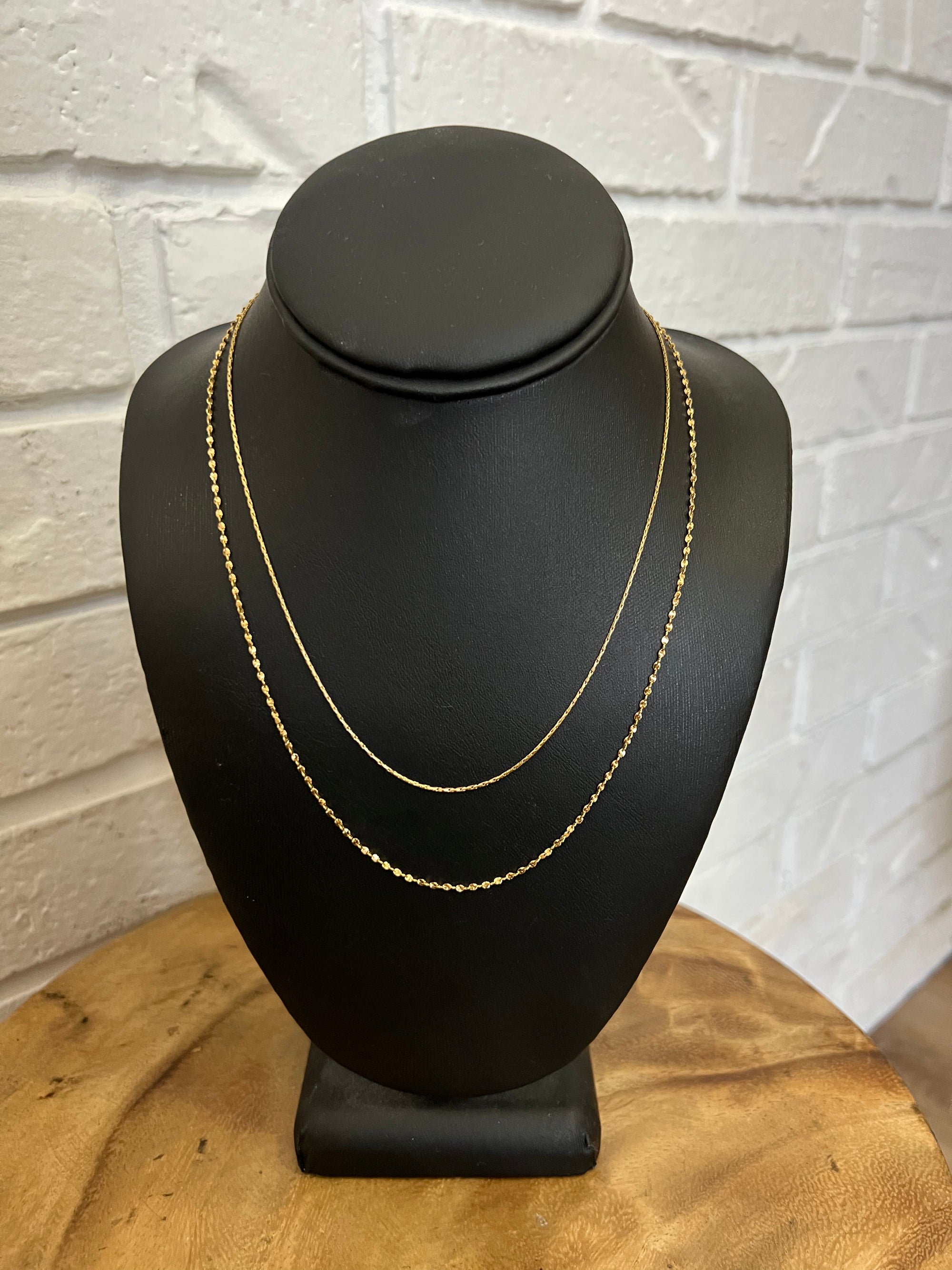 18K Betsy Double Layer Dainty Necklace