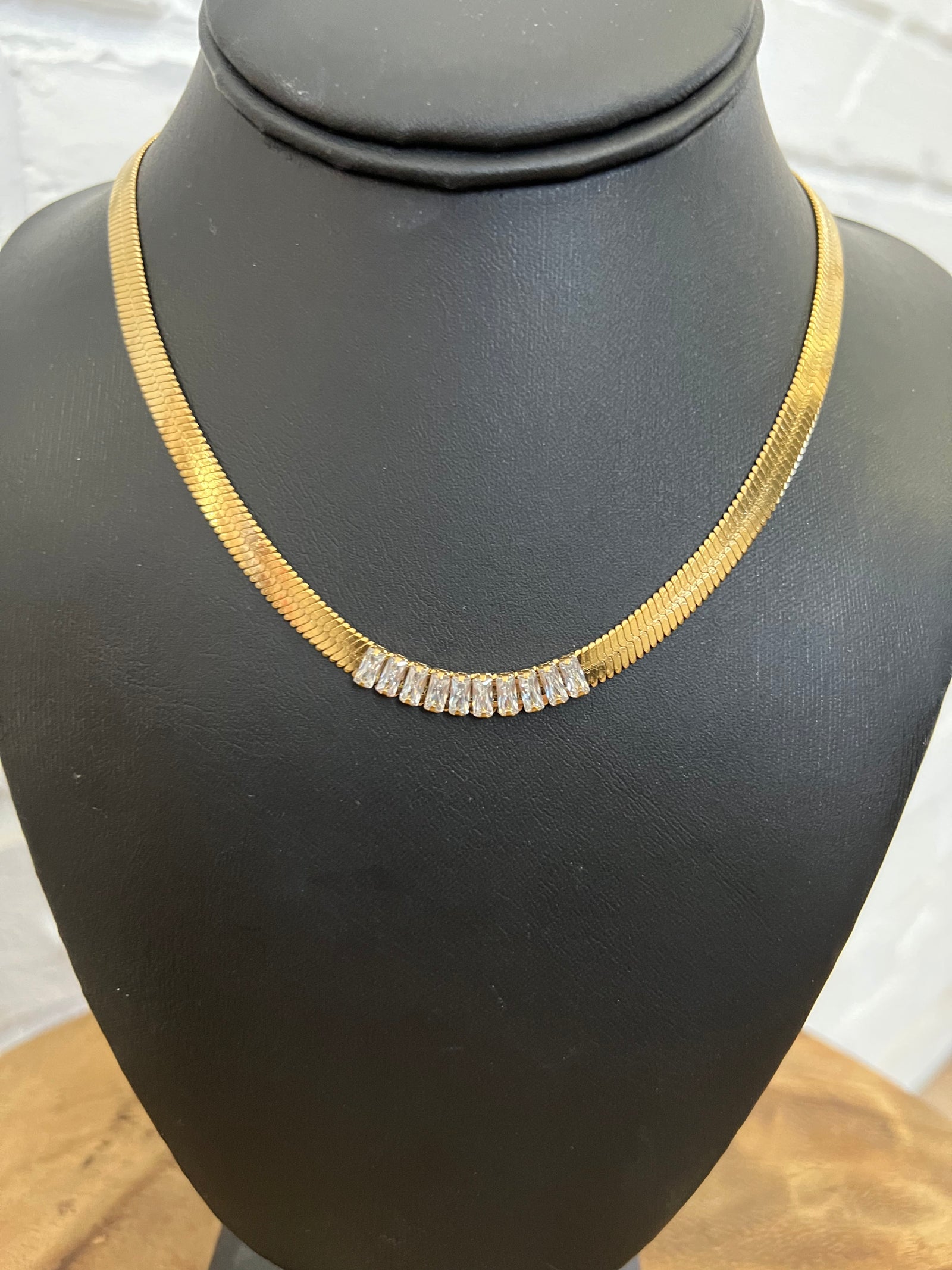 18K Diamond Herringbone Necklace