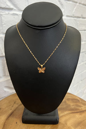 18K Clara Gold Butterfly Necklace