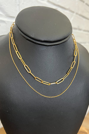 18K Claire Double Layer Chain Necklace