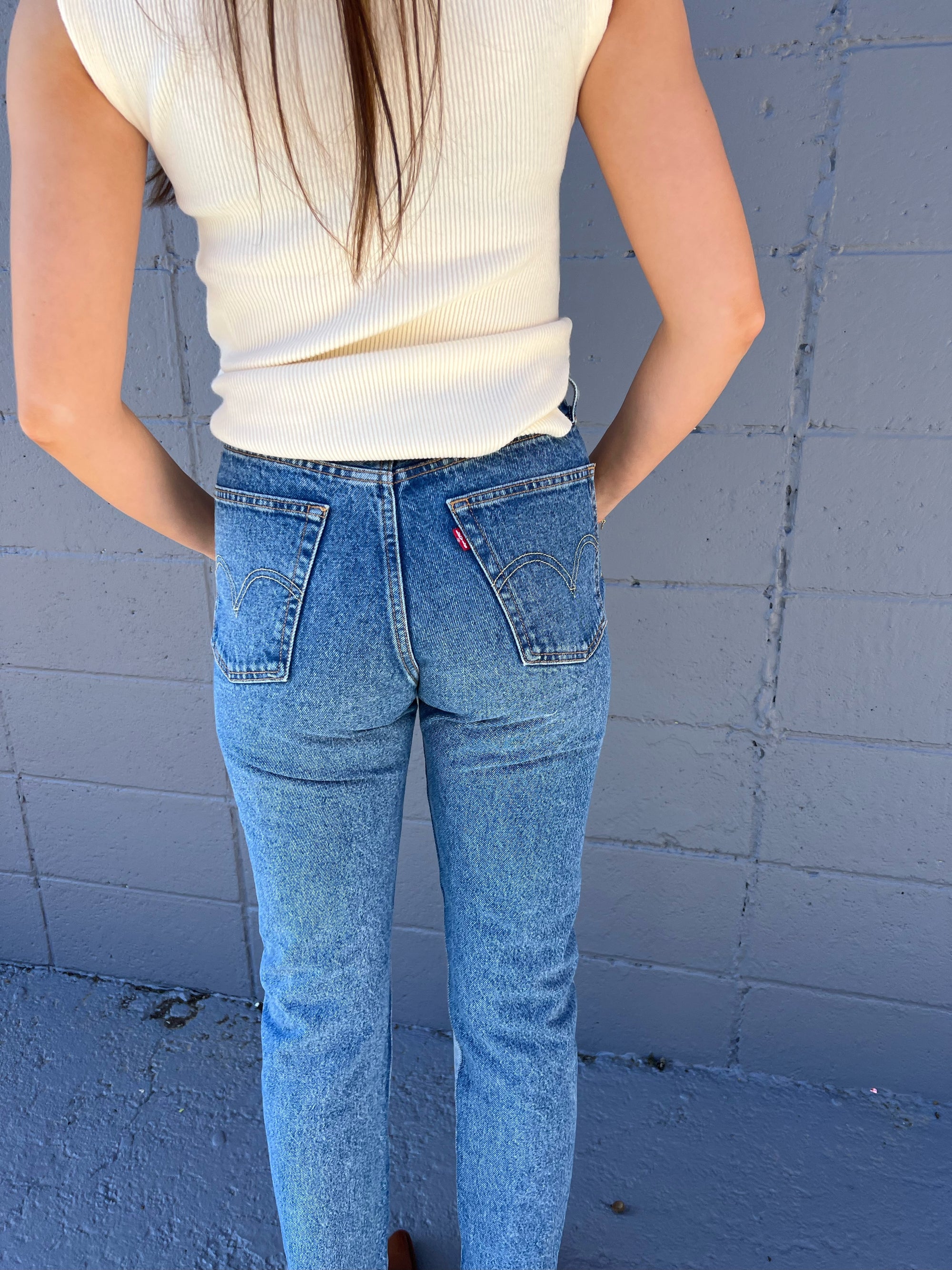 Levi's 501 Women's Long Bottom Jeans