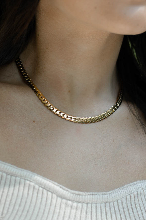 18K Brooklyn Choker Chain Link Necklace