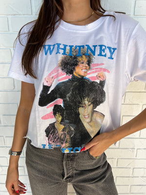 Whitney Houston Collage Crop Tee