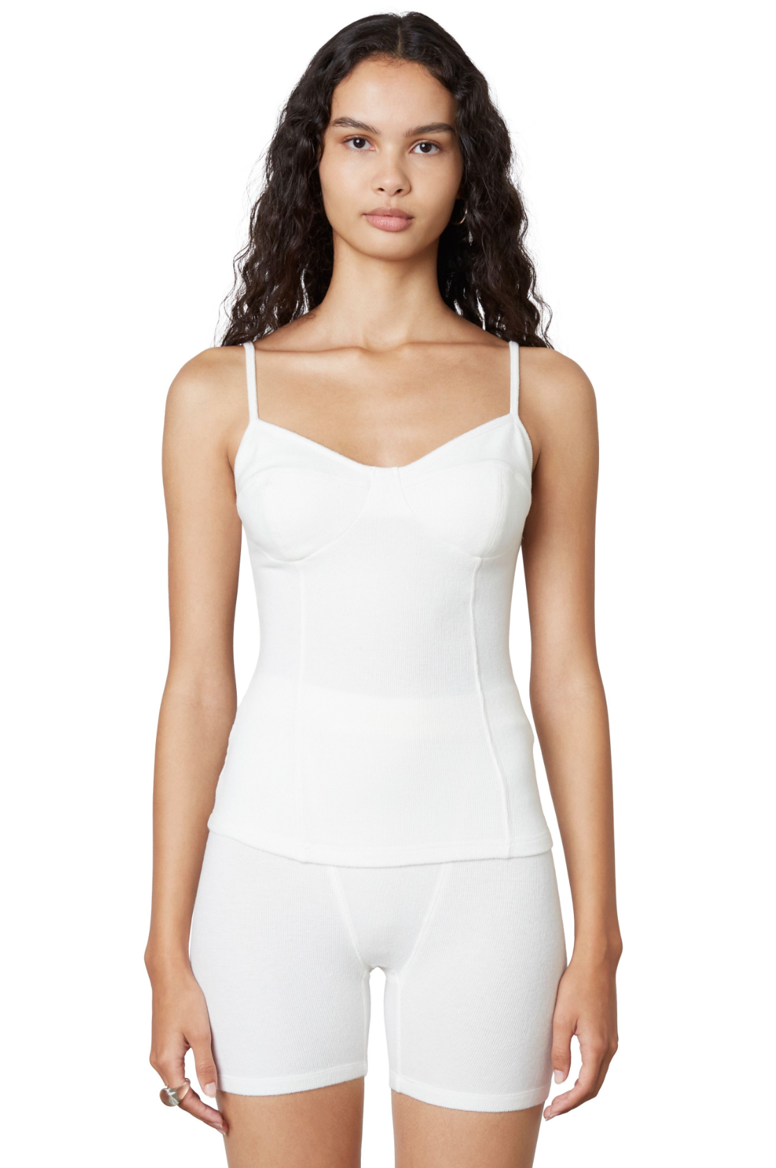 Hacci Ribbed Tank Top - White
