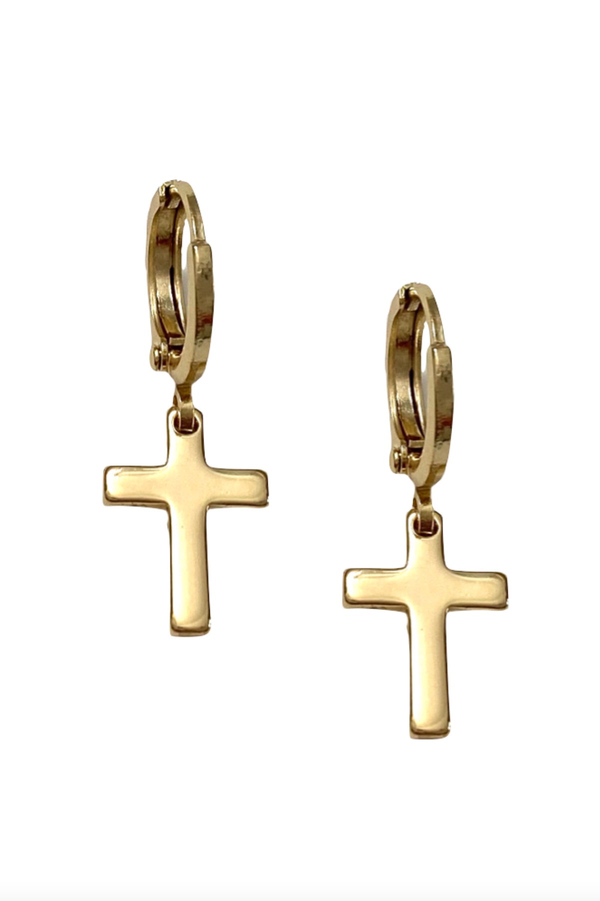 Cross huggie clearance earrings