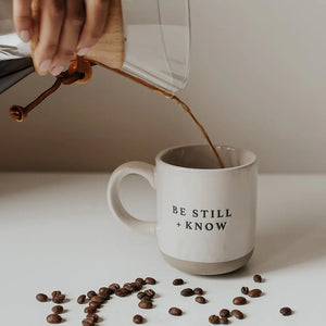 Be Still + Know - Cream Stoneware Coffee Mug (STORE PICK UP ONLY)