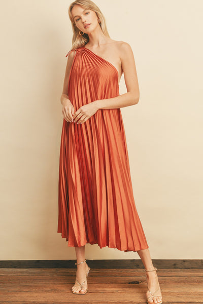 Pretty Pleats Midi Dress - Maude