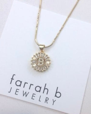 Farrah B Crystal Initial Necklace
