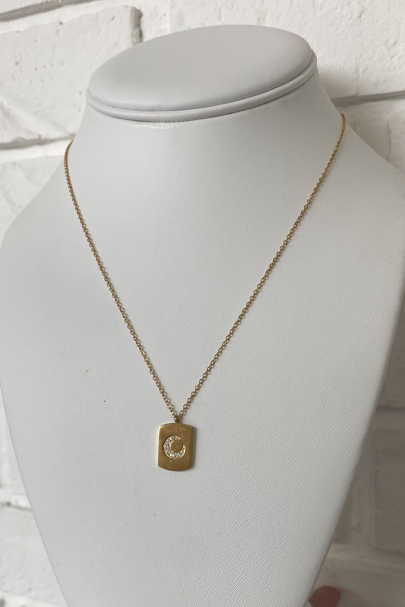 18K Half Crescent Necklace
