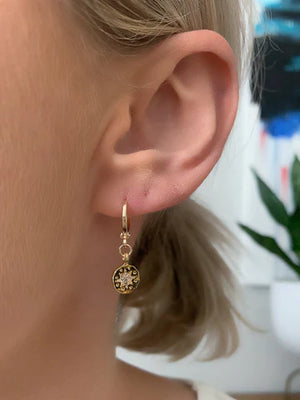 Farrah B Coin Star Huggie Earrings