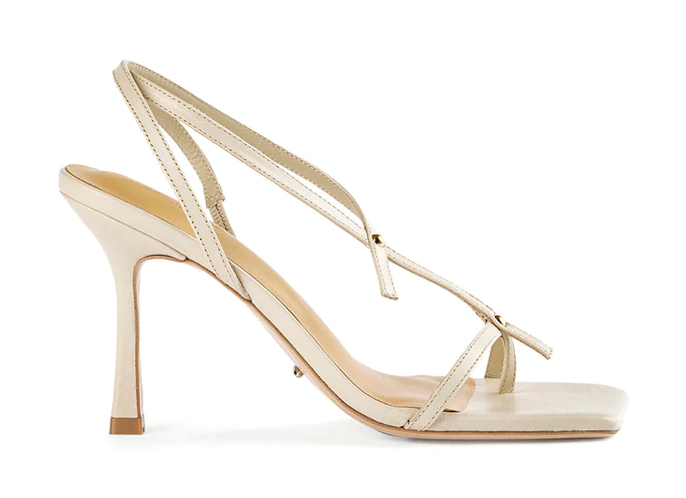 White and gold strappy heels best sale