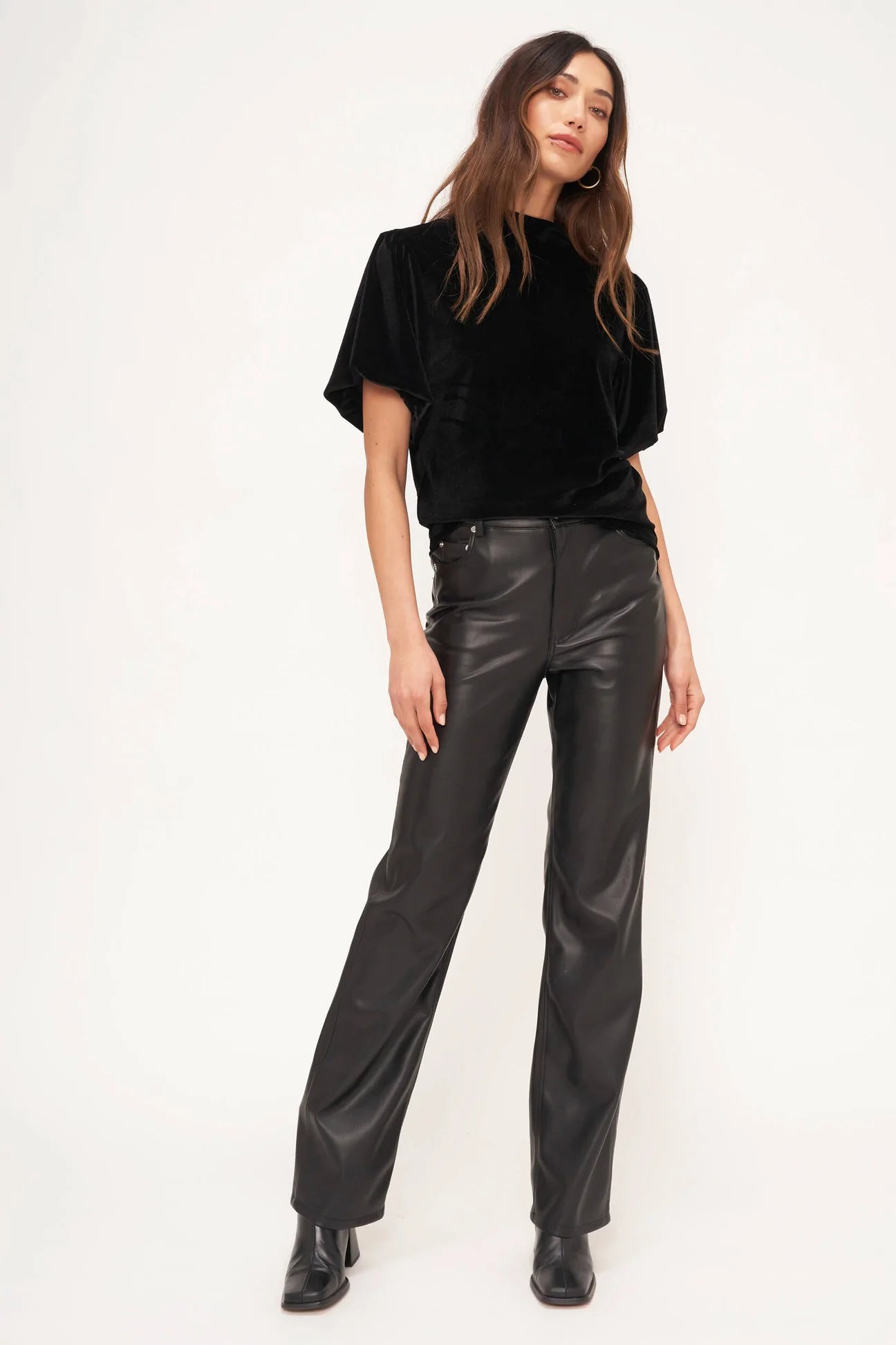 Channing Velvet Bubble Sleeve Top