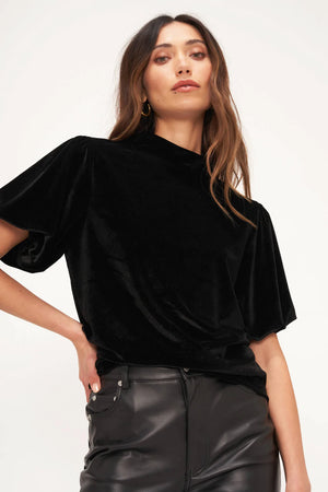 Channing Velvet Bubble Sleeve Top