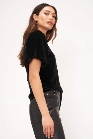 Channing Velvet Bubble Sleeve Top