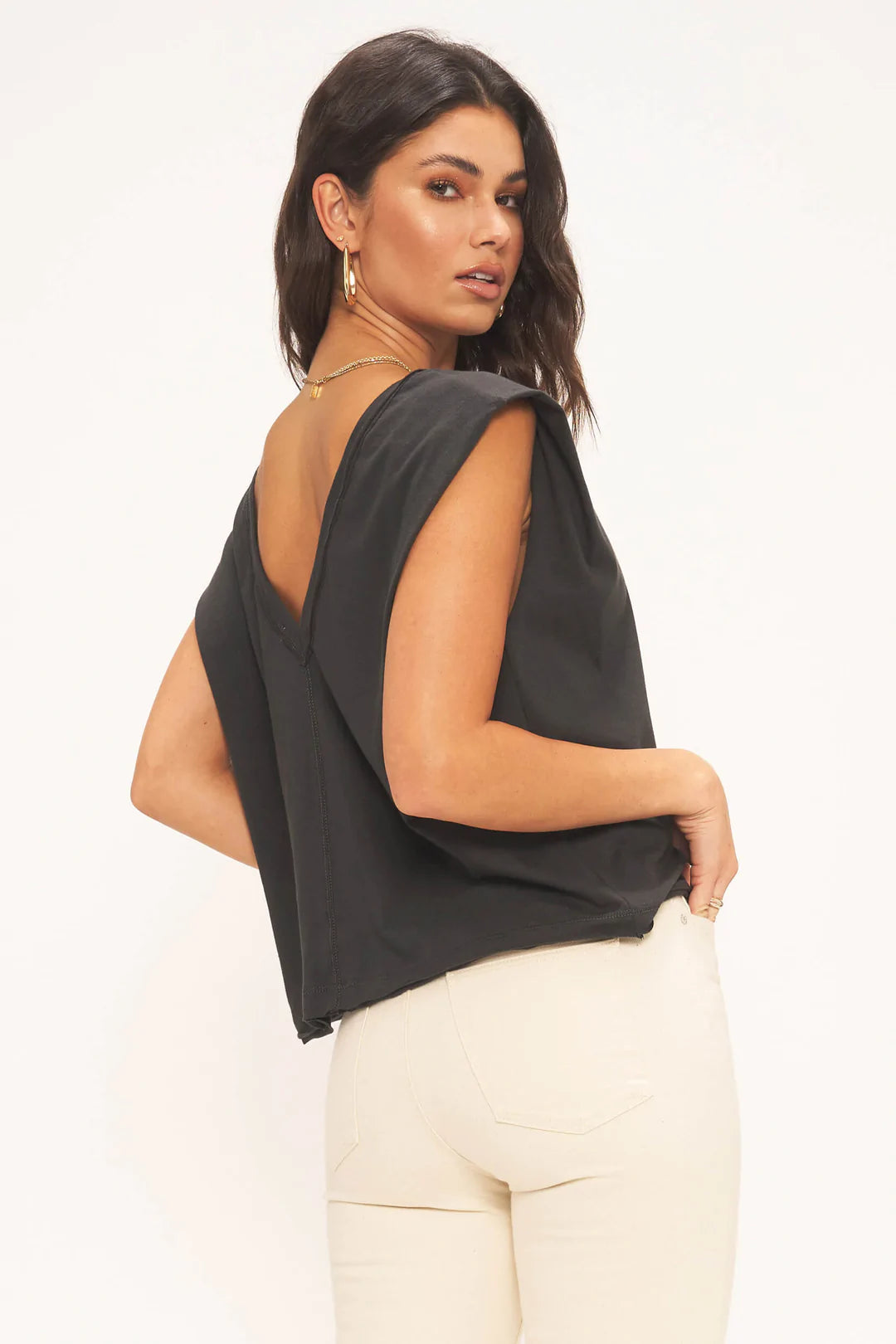 Lexi Exaggerated Shoulder Tank